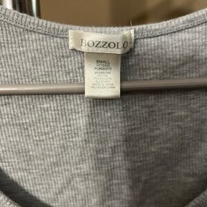 Bozzolo Heather Gray Ribbed Tee